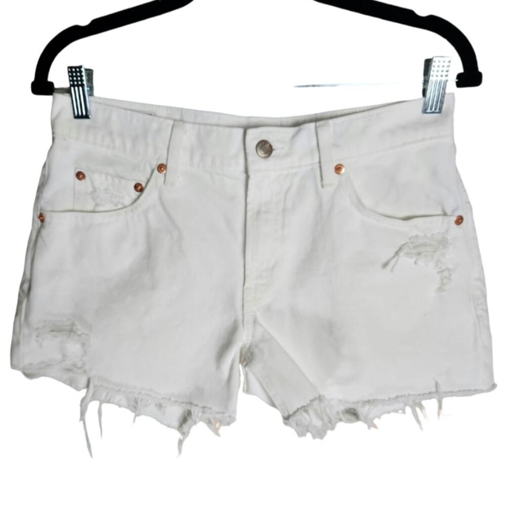 Gap Womens White Denim Midrise Cutoff Shorts Size 2